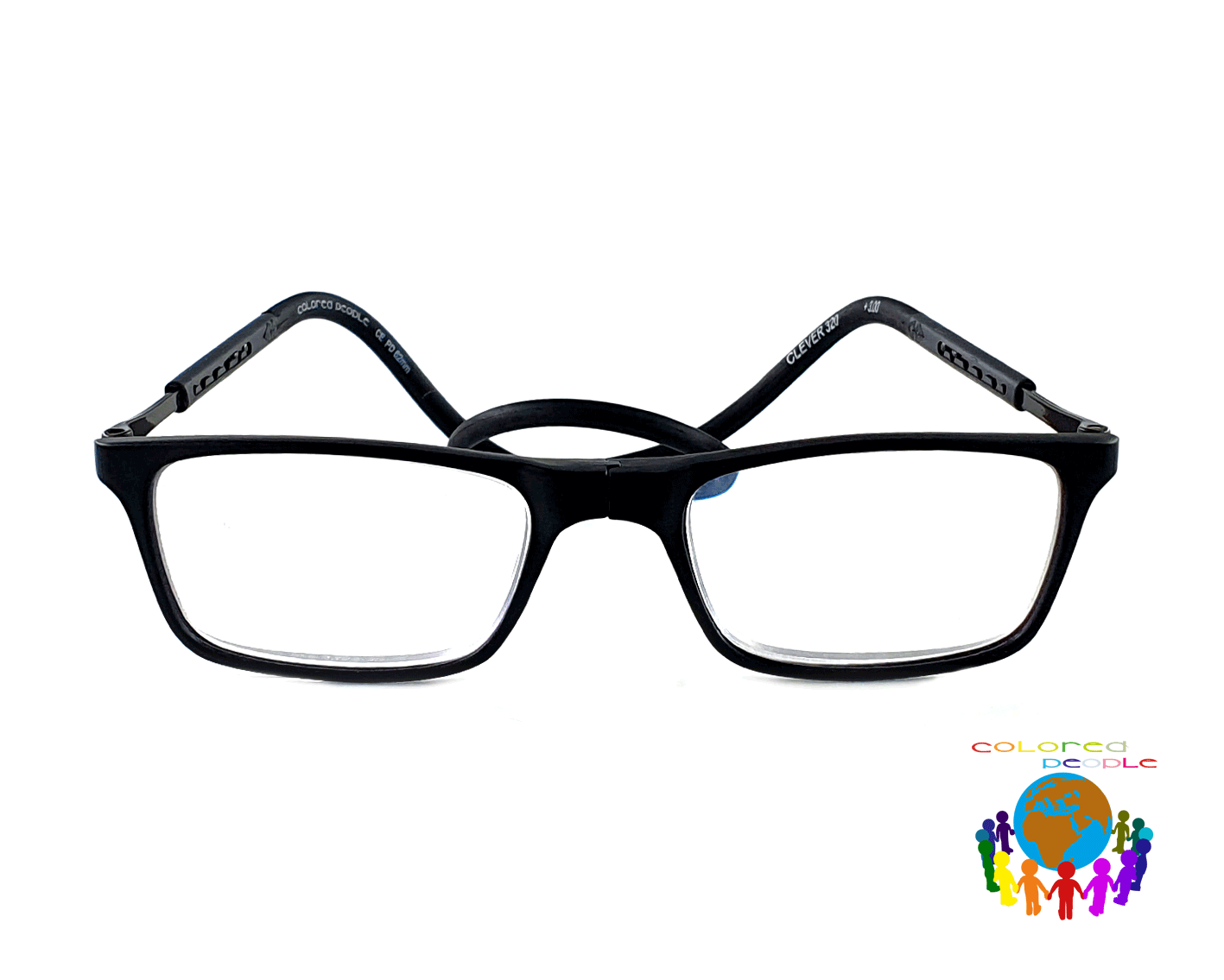 COLORED PEOPLE CLEVER BLACK BLUE CONTROL PRESBYOPIA READY-MADE GLASSES WITH MAGNET ON THE NOSE