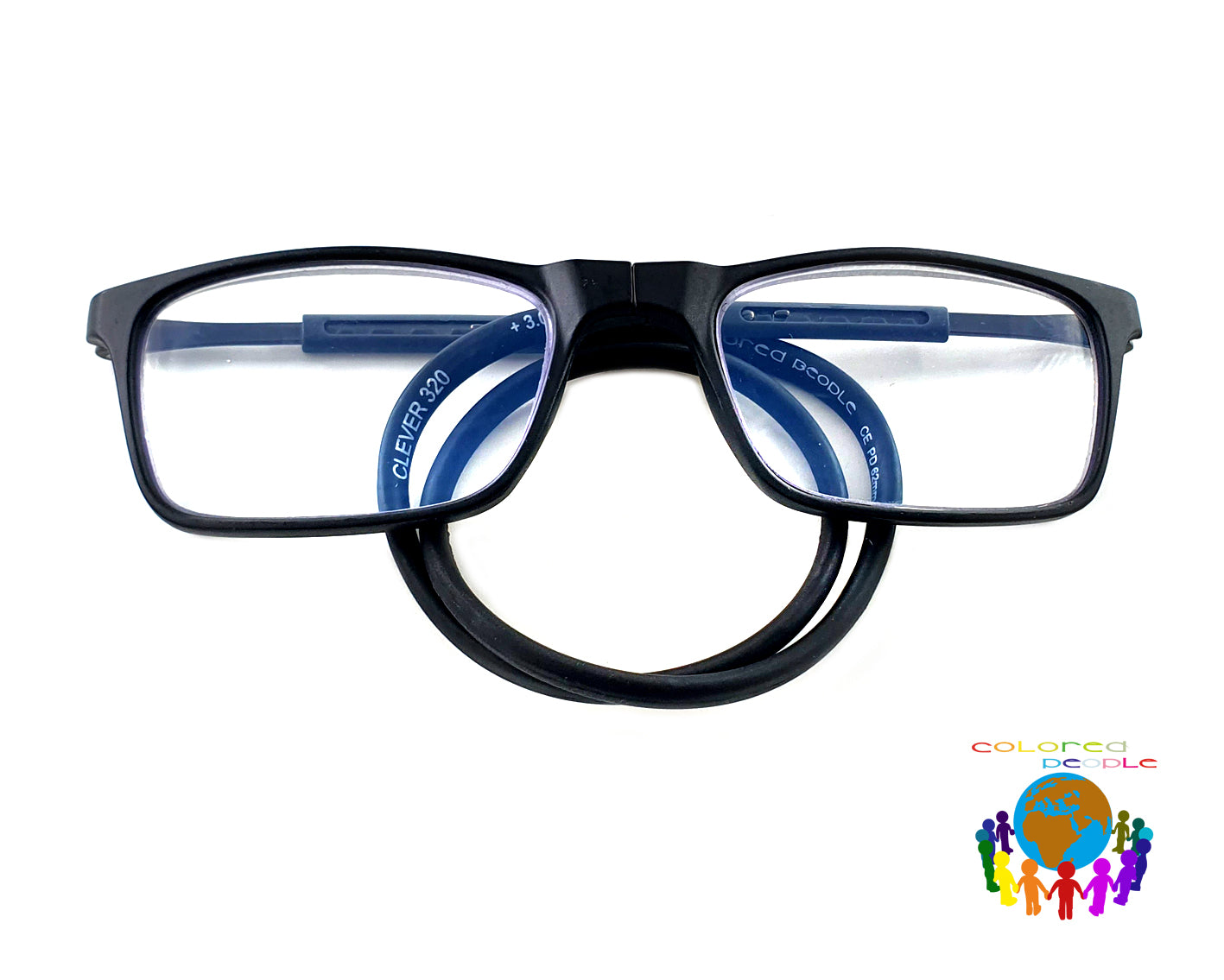 COLORED PEOPLE CLEVER BLACK BLUE CONTROL PRESBYOPIA READY-MADE GLASSES WITH MAGNET ON THE NOSE